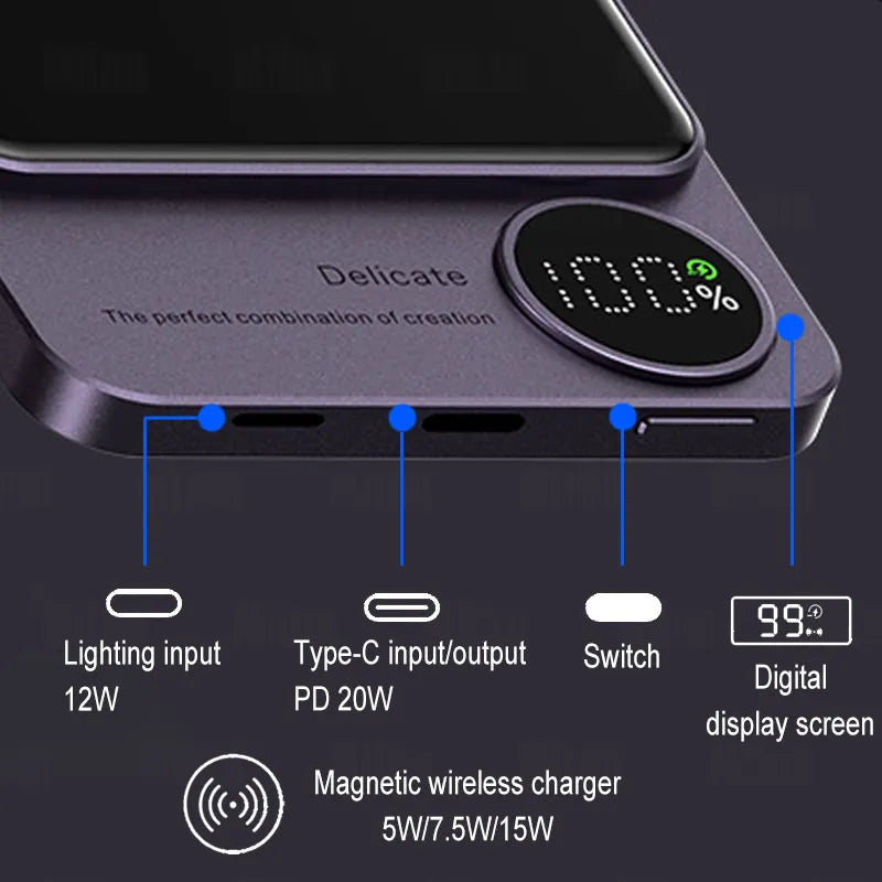 10000mAh Magsafe Magnetic Power Bank PD20W 15W Wireless