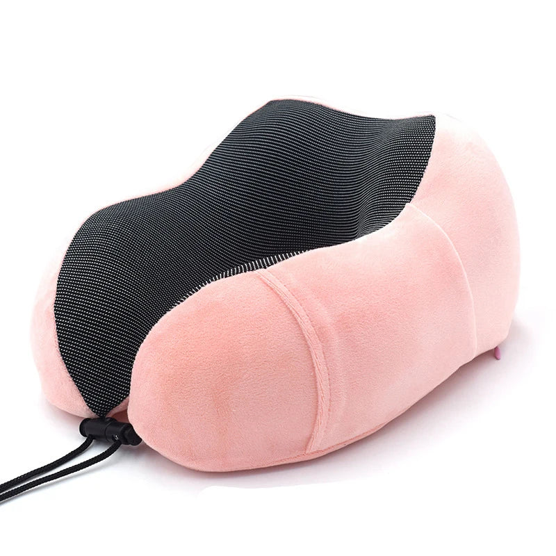 U-Shape Travel Pillow Pure Memory Foam Neck Pillow for Airplane Office Nap Cervical Pillows Flight Sleeping Head Neck Support