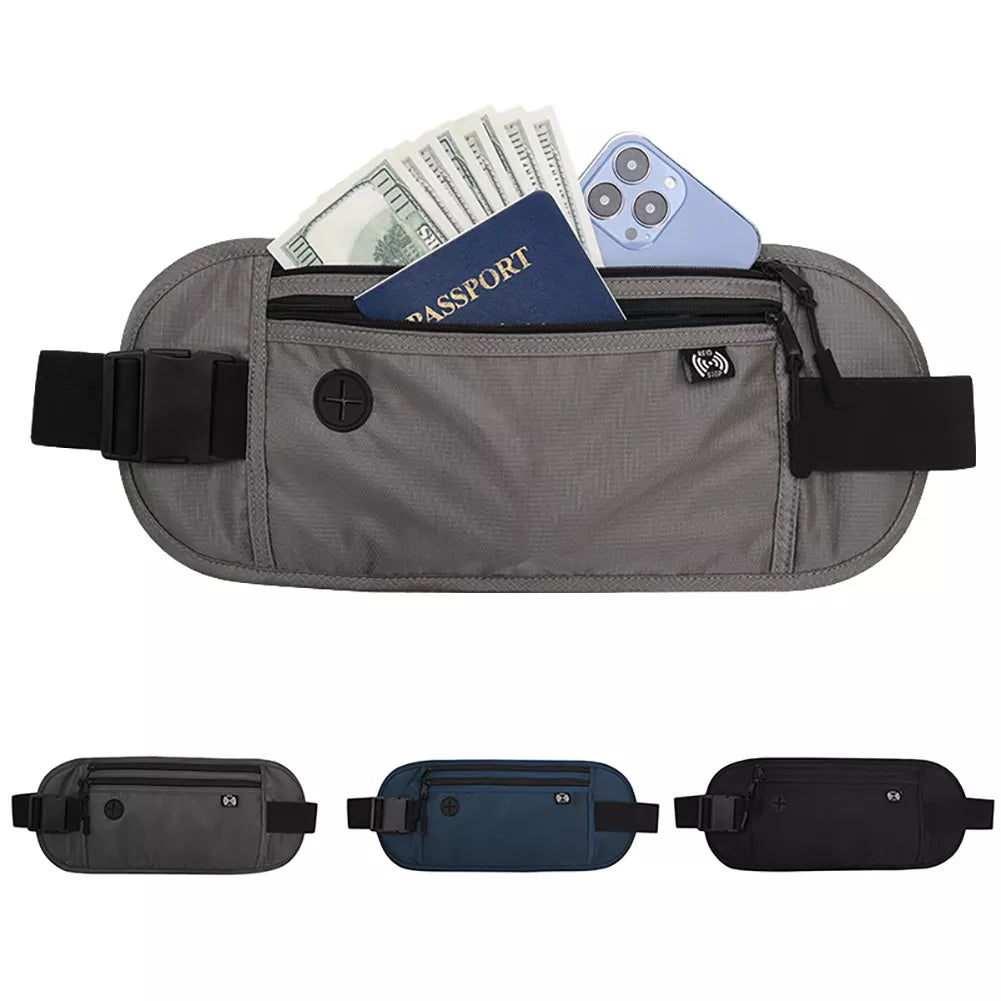 Invisible Travel Waist Pack Pouch for Passport Money Belt Bag Hidden Security Wallet Outdoor Sports Jogging Chest Pack Waist Bag