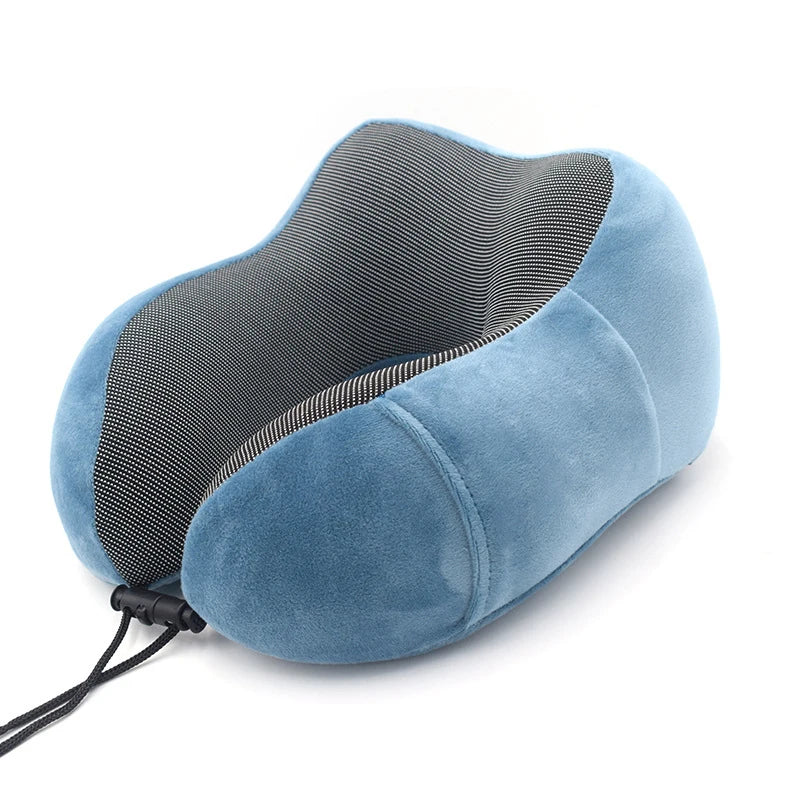 U-Shape Travel Pillow Pure Memory Foam Neck Pillow for Airplane Office Nap Cervical Pillows Flight Sleeping Head Neck Support