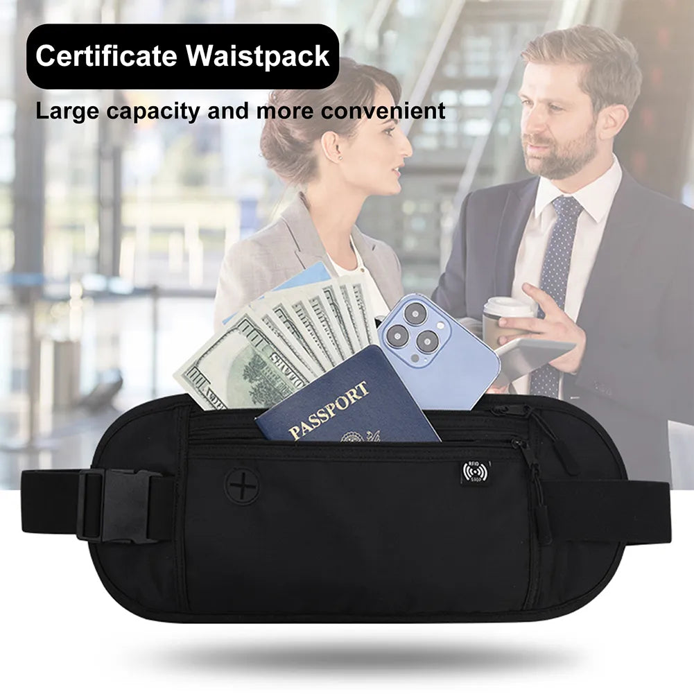 Invisible Travel Waist Pack Pouch for Passport Money Belt Bag Hidden Security Wallet Outdoor Sports Jogging Chest Pack Waist Bag