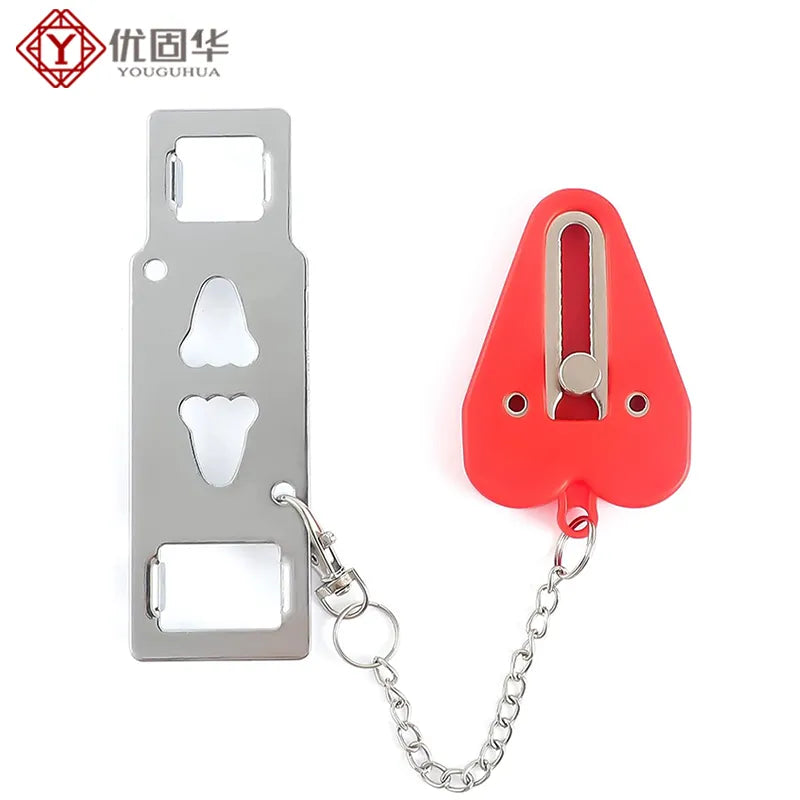 Portable Door Lock Security-Protection Safety Latch Metal Lock Home Room Hotel Travel Accommodation Door Stopper