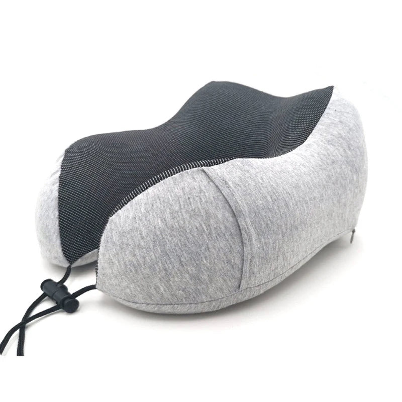 U-Shape Travel Pillow Pure Memory Foam Neck Pillow for Airplane Office Nap Cervical Pillows Flight Sleeping Head Neck Support