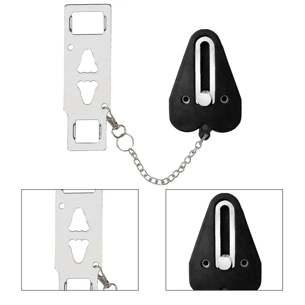 Portable Door Lock Security-Protection Safety Latch Metal Lock Home Room Hotel Travel Accommodation Door Stopper