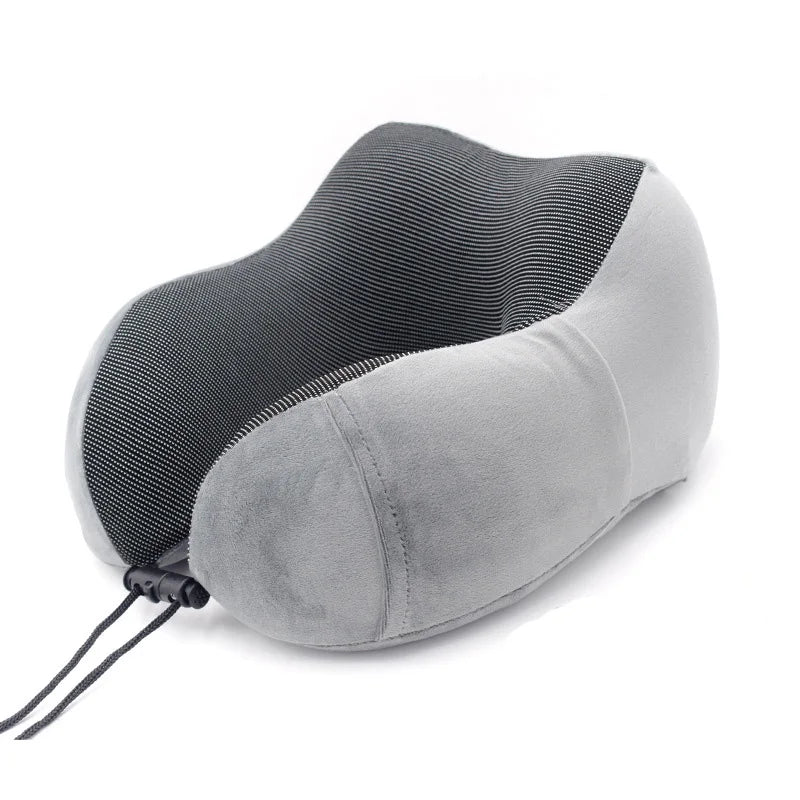 U-Shape Travel Pillow Pure Memory Foam Neck Pillow for Airplane Office Nap Cervical Pillows Flight Sleeping Head Neck Support